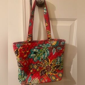 Vera Bradley Floral Quilted Tote Bag - Red and Green